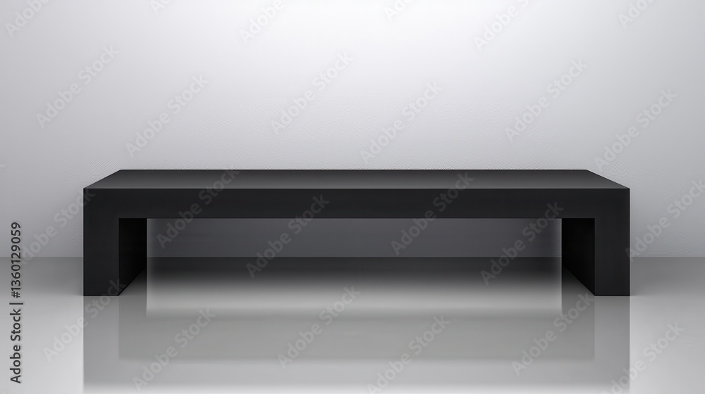 Aufkleber modern black tabletop display stand in minimalist setting perfect for product showcase or mockups