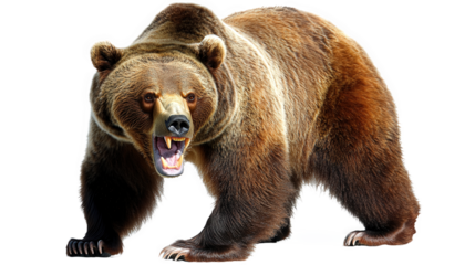 Powerful Grizzly Bear in a Confrontational Stance