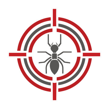 Pest Control Ant Extermination Target Logo vector Design.