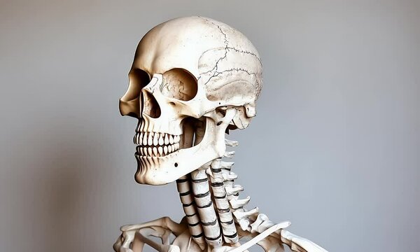 Human skeleton head and neck profile
