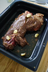 Close up of a juice beef steak being cooked 