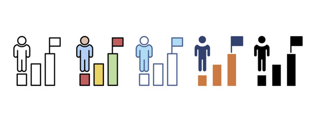 Career icon with multiple style