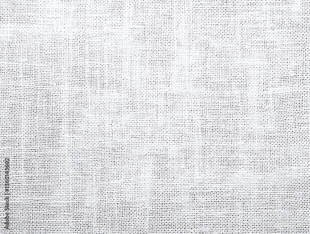 Poster close up view of white fabric weave pattern for background