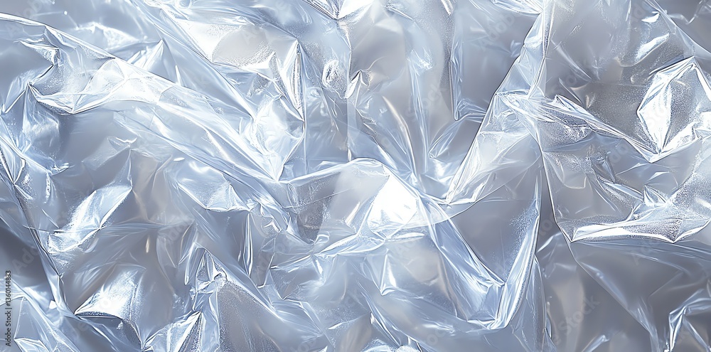 Poster crumpled clear plastic sheet texture abstract background macro view