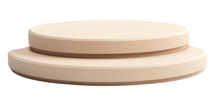 PNG Empty beige Geometric shape podium platform cosmetics display product.