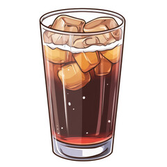 Refreshing Drink: A close-up shot of a clear glass filled with ice and a dark, fizzy beverage. The ice cubes shimmer, and the drink looks incredibly inviting and refreshing.