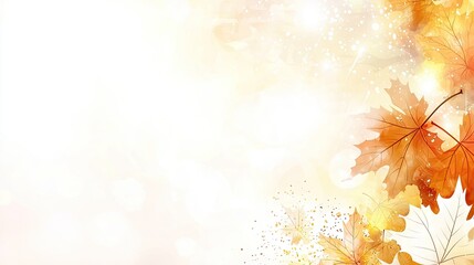 Autumn leaves bokeh background, soft light, nature scene, perfect for a greeting card
