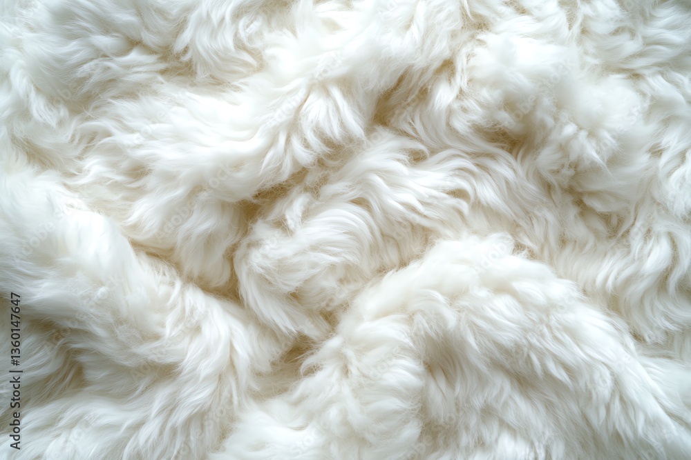 Poster fluffy white fabric close-up creating a soft textured surface