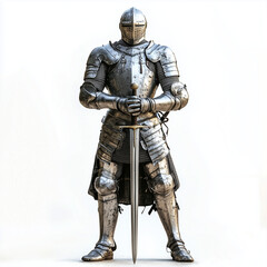 Obraz premium Knight in heay armor in a powerful pose