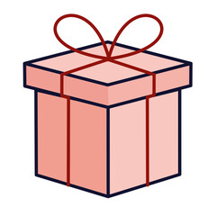 a red gift box, isolated on a white background. red gift box, gift box isolated on white