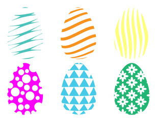 easter eggs are an attribute and decoration of the holiday vector illustration isolated on white background
