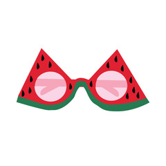 Funny watermelon shaped party glasses. Vector illustration