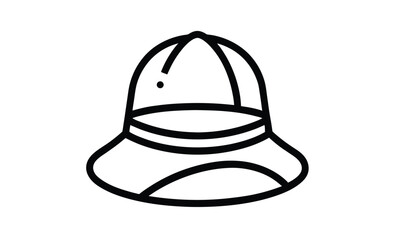 black-and-white-line-art-hat-icon-silhouette--thin.eps