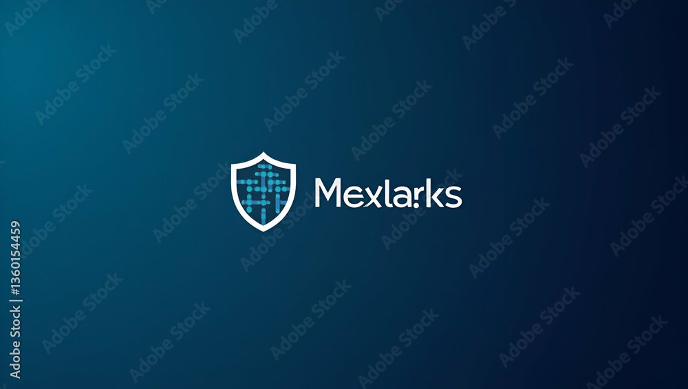 Poster modern data security logo design: protecting cybersecurity & safeguarding digital information with p