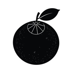 Grapefruit Of Black Vector Illustration Silhouette Isolated