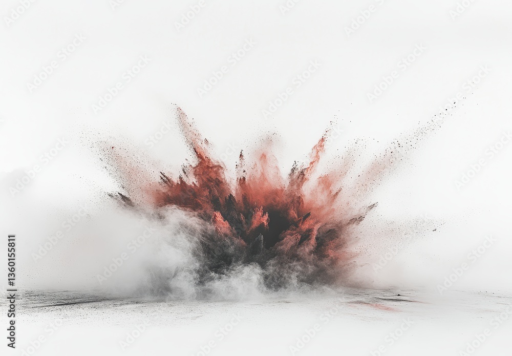 Poster dynamic and abstract explosion of colors and smoke in an artistic interpretation of energy and power