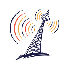 radio tower isolated on white