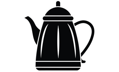 Electric kettle front view silhouette, Electric kettle silhouette vector, kettle icon vector 