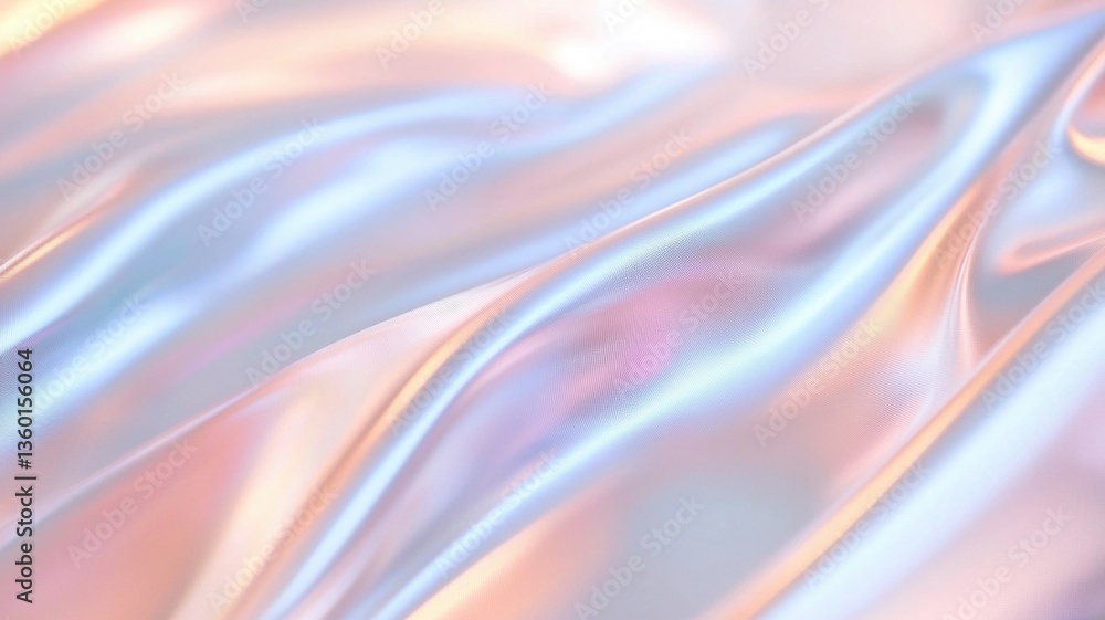 Poster crumpled iridescent cellophane reflecting pastel bokeh lights abstract holographic rainbow foil irid