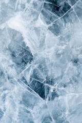 Cracked ice texture with abstract patterns in blue and white