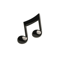 Musical note icon on a transparent background graphic design minimalist style