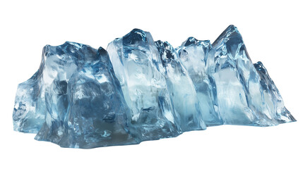 Fototapeta premium Jagged Block of Glacier Ice with Deep Blue Hues and Sharp, Rugged Edges, Fully Isolated on Transparent Background - Generated AI 