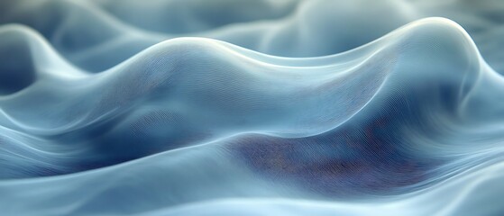 Obraz premium Abstract blue waving fabric with soft light and gentle undulations