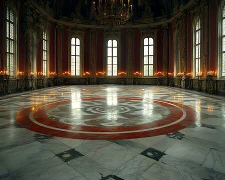 Royal Ballroom with Elegant Interior.