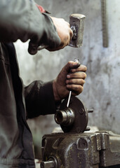 Auto mechanic job. Welding for car repair