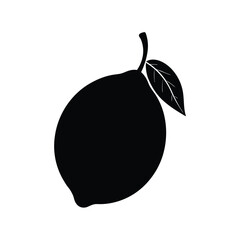 Fototapeta premium Lemon Fruit Of Black Vector Illustration Silhouette Isolated