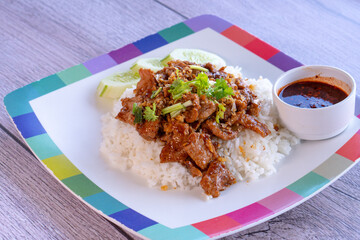 .Garlic Fried Pork with Rice
