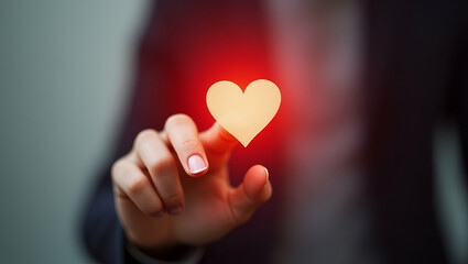 Flat Finger woman pushing heart icon screen mobile smartphone dating app valentine concept concept as Woman finger taps heart icon on smartphone screen symbolizes online dating and Valentine connectio