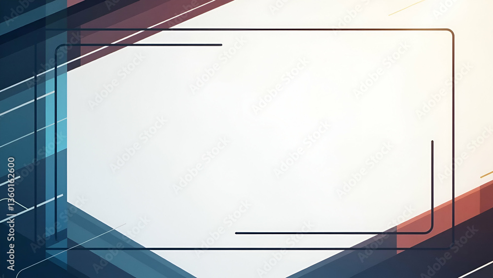 Poster sleek modern geometric border design with ample copy space for corporate new year presentations - pe