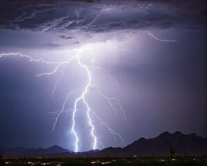 ライトニング, 嵐, サンダー, 空, 乗り切る, 夜, 激しい雷雨, 雲, 雨, デッドボルト, 電気, ひらめく, 自然, 光, 