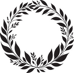 black and white laurel wreath