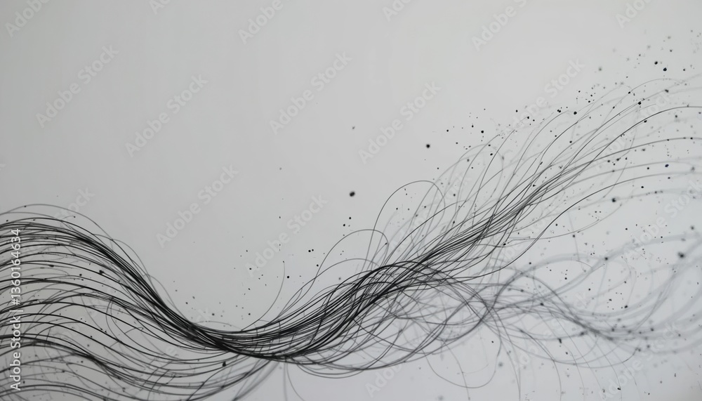 Poster dynamic flow of abstract lines minimalist studio digital art clean background close-up view movement
