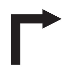 FLECHE QUI TOURNE EN HAUT A DROITE - ILLUSTRATION VECTORIELLE