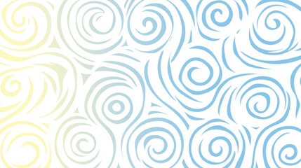 Fototapeta premium Abstract pattern of blue and yellow spirals on white background, creating clean and precise circular design with gradient effect. design evokes sense of calm and fluidity