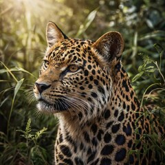 Naklejka premium close up of a leopard