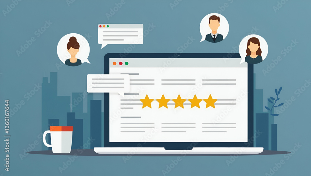 Poster enhance your business reputation: online customer satisfaction survey for users to rate service expe