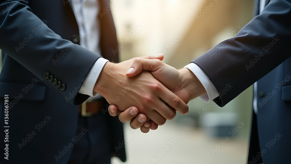 Poster close-up of teamwork: helping hands symbolizing trust and collaboration in business dynamics - stock