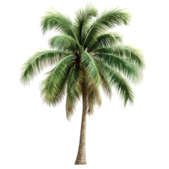 Lush palm tree standing tall against a clear sky, symbolizing tropical paradise