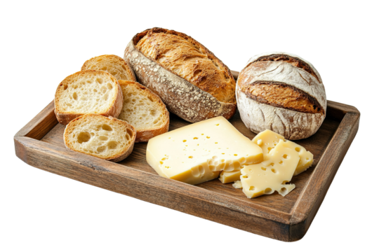 bread and butter isolated on transparent png background, clipping path included.