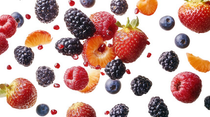 Colorful Variety of Fresh Berries in Motion