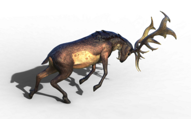 3d illustration of Majestic Giant Deer in Defensive Stance