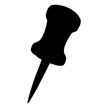 Thumtack silhouette icon vector flat design.