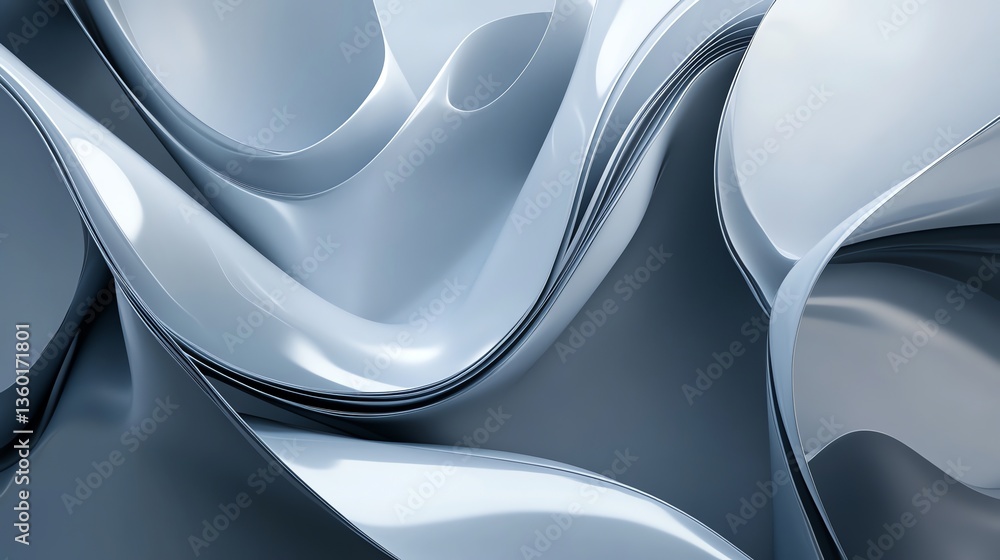 Poster abstract wavy shapes background with smooth surfaces and clean lines