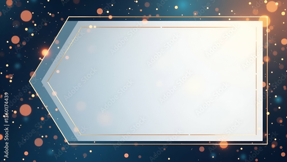 Poster modern geometric border with ample copy space for corporate new year presentations concept as sleek 