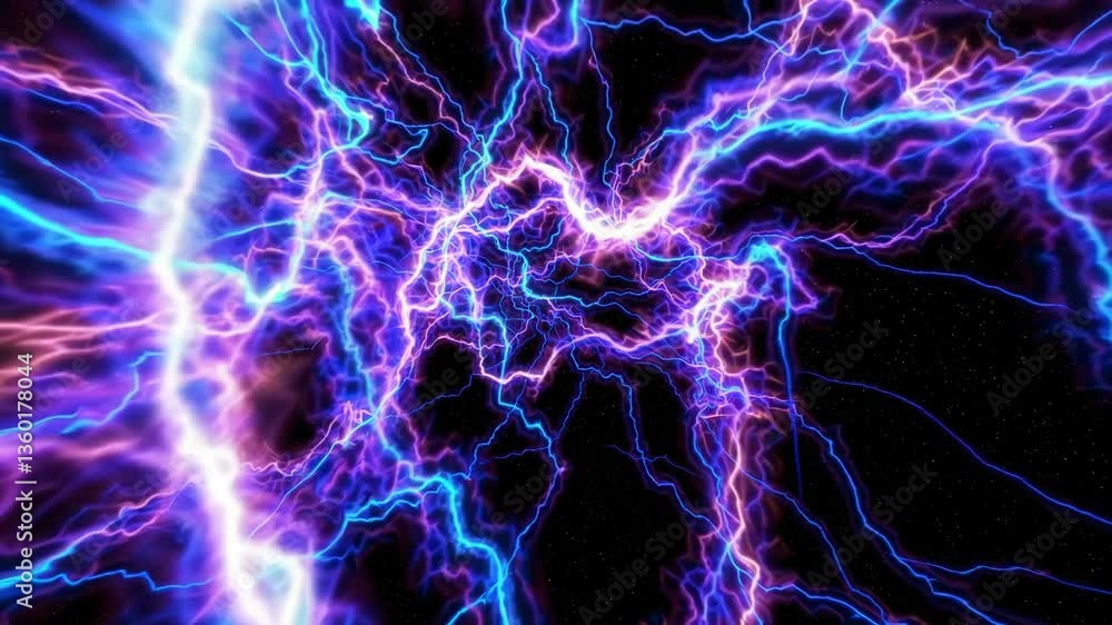 Aufkleber vibrant neon energy waves pulsating in dynamic rhythms against starry backdrop