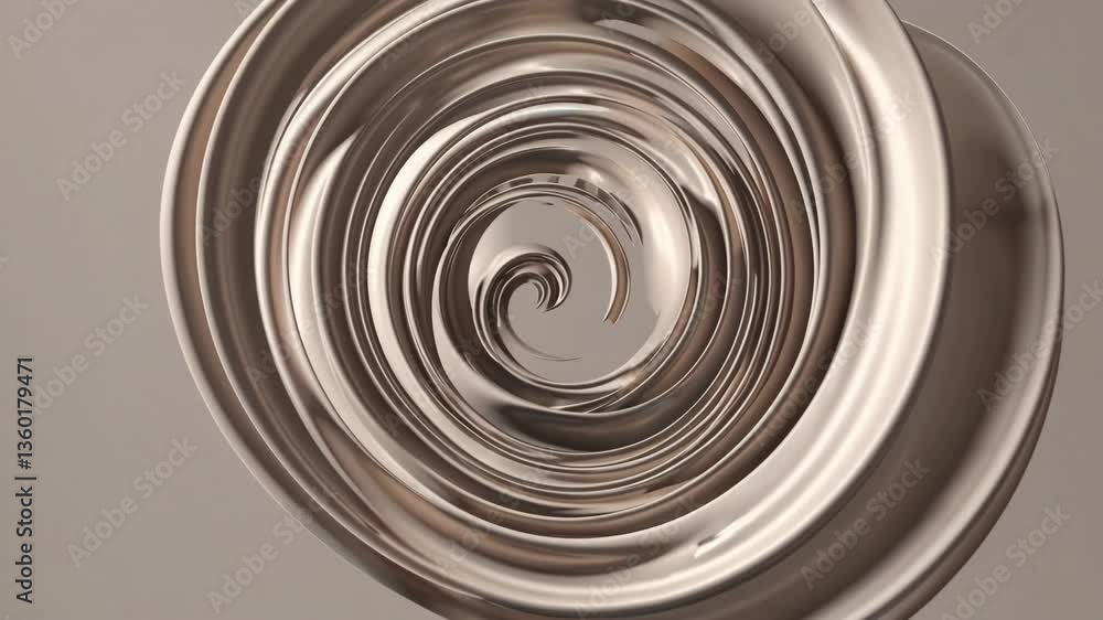 Poster dynamic metallic spiral transformation in abstract motion